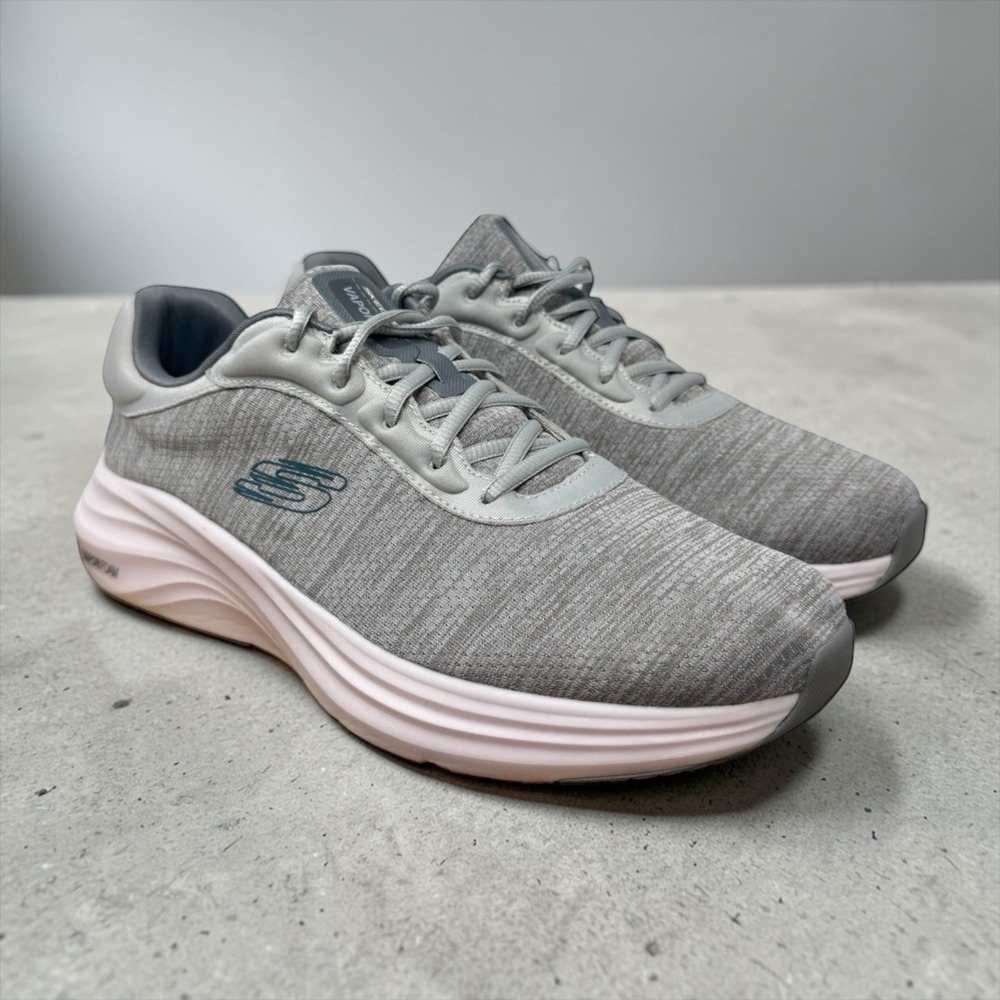 Skechers Vapor Foam Mens 11 Classic Grey Pink Mesh Walking Shoes 149591